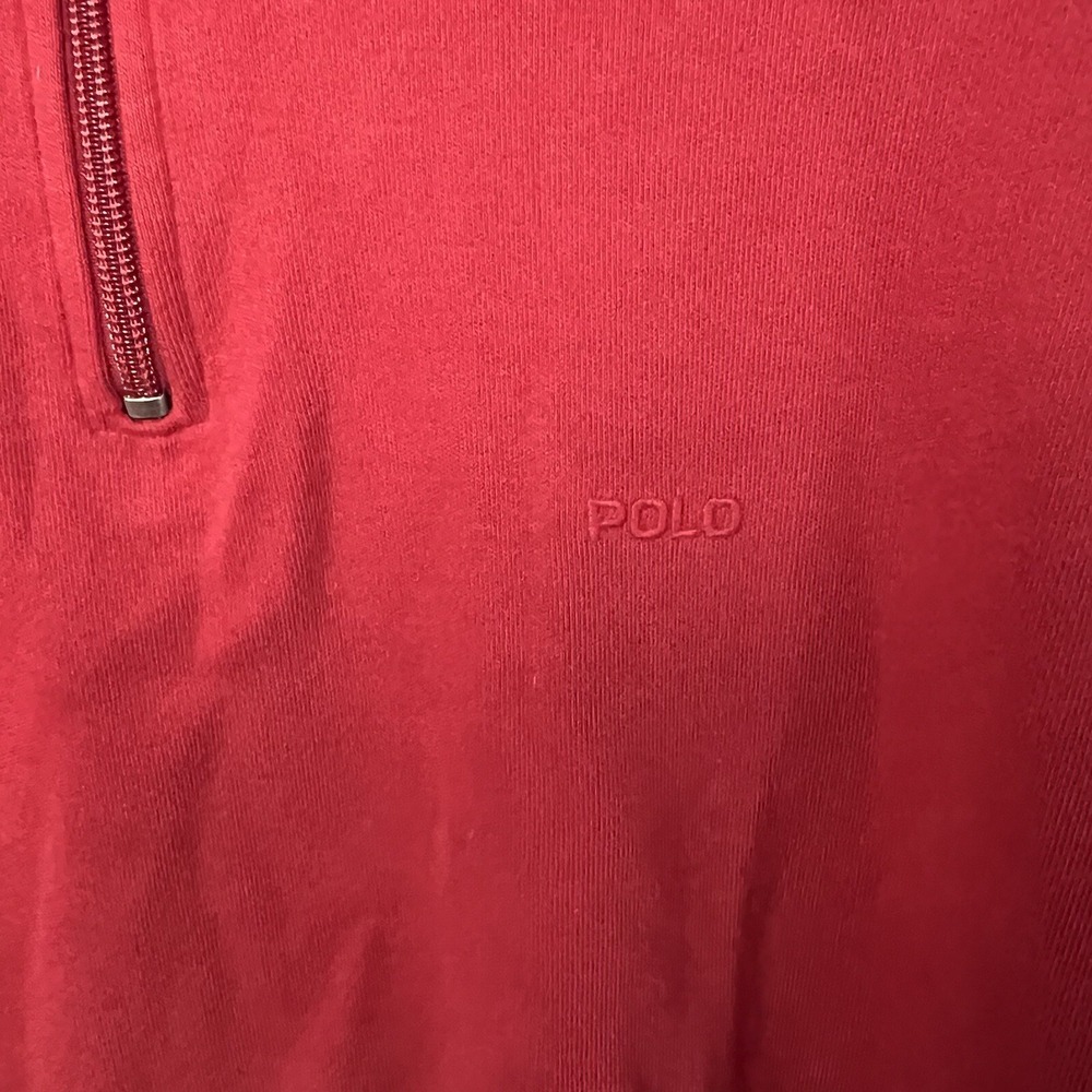 VTG Polo Sport Ralph Lauren Sweater Men's Red Pullover‎ 1/4 Quarter Zip - Picture 2 of 7